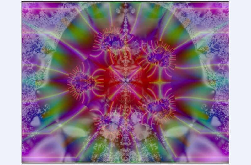 Colorful Fractal Pattern — Purple, Vibrant, Abstract, Light Rays