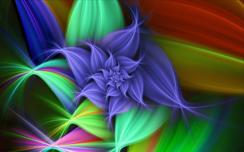 Colorful Fractal Pattern — Purple, Vibrant, Abstract, Light Streaks