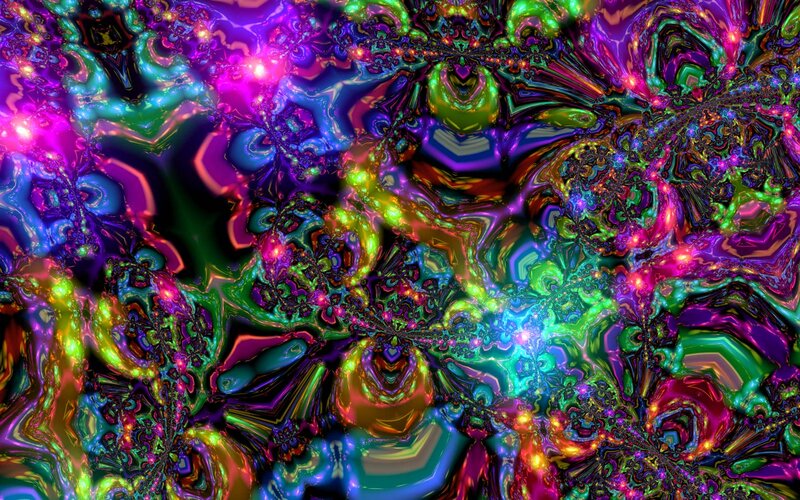 Colorful Fractal Pattern — Purple, Vibrant, Abstract, Light, Swirls