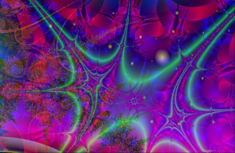 Colorful Fractal Pattern — Purple, Vibrant, Abstract, Neon Lines