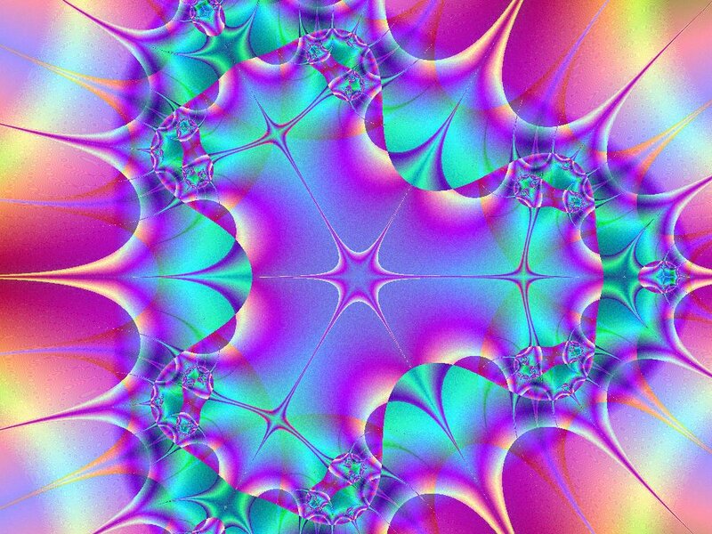 Colorful Fractal Pattern — Purple, Vibrant, Abstract, Spikes