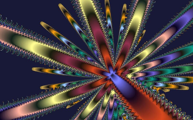 Colorful Fractal Pattern — Purple, Vibrant, Abstract, Spiral, Rays