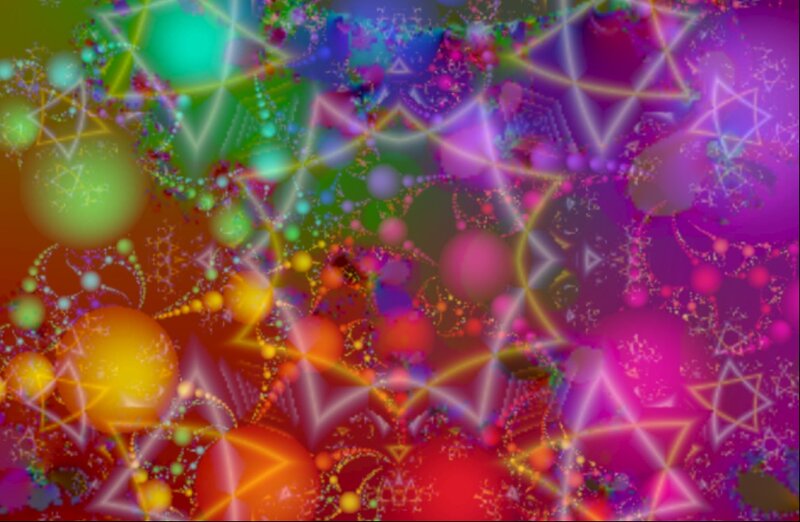 Colorful Fractal Pattern — Purple, Vibrant, Abstract, Stars