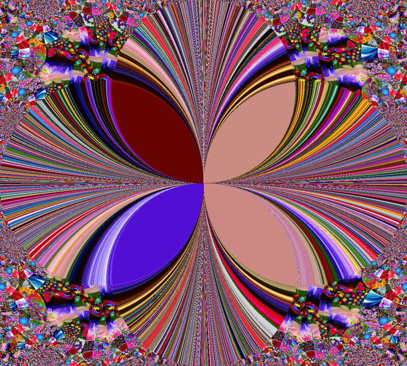 Colorful Fractal Pattern — Purple, Vibrant, Abstract, Stripes, Circles