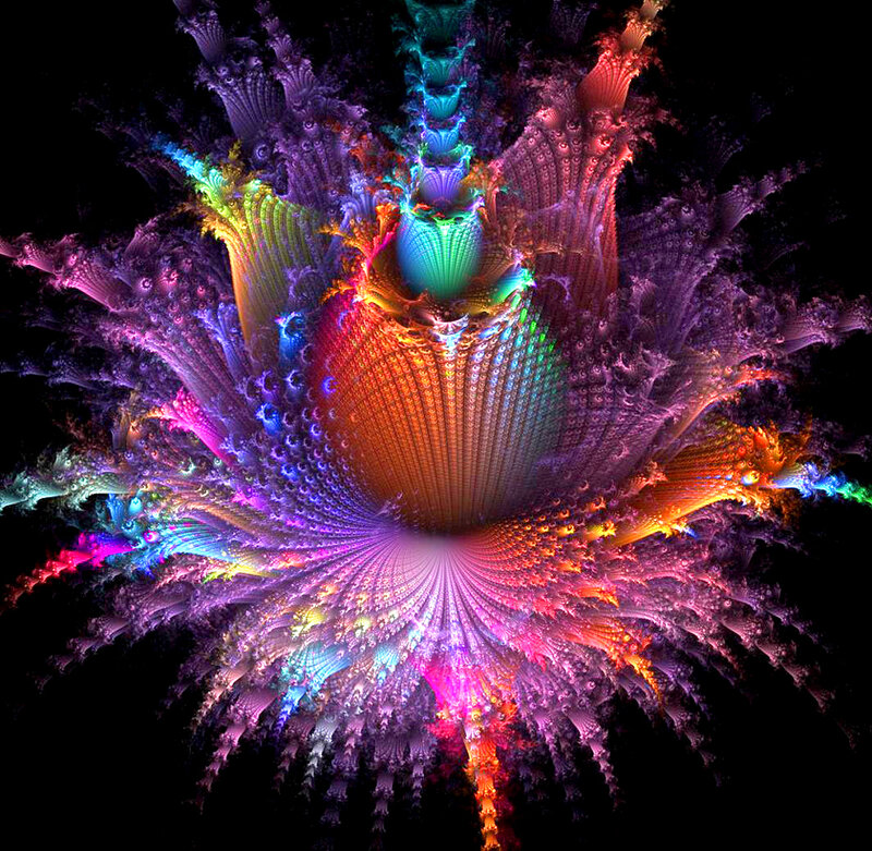 Colorful Fractal Pattern — Purple, Vibrant, Digital Art, Colors