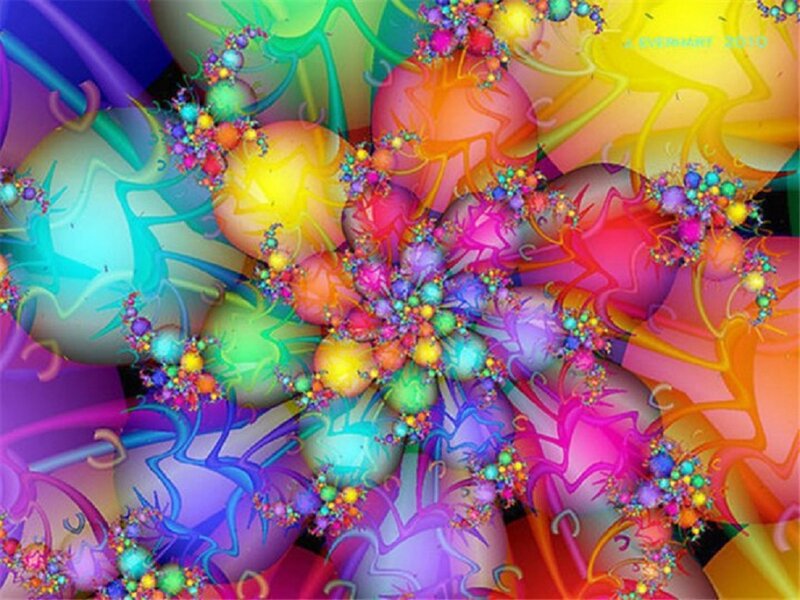 Colorful Fractal Pattern — Purple, Vibrant, Digital Art, Spheres