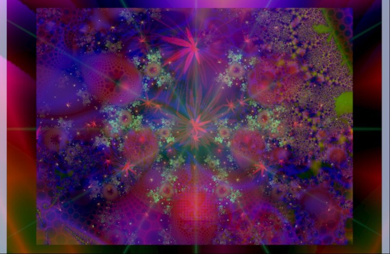 Colorful Fractal Pattern — Purple, Vibrant, Digital Art, Stars