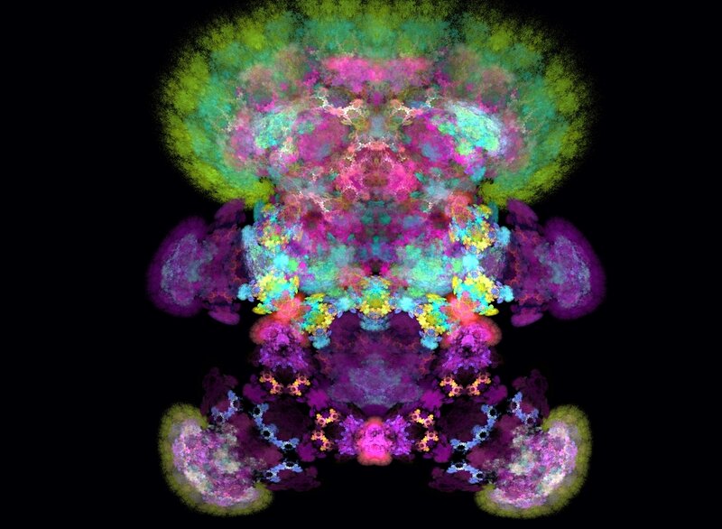 Colorful Fractal Pattern — Purple, Vibrant, Digital Art, Symmetry