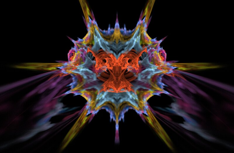 Colorful Fractal Pattern — Red, Dramatic, Abstract, Spikes