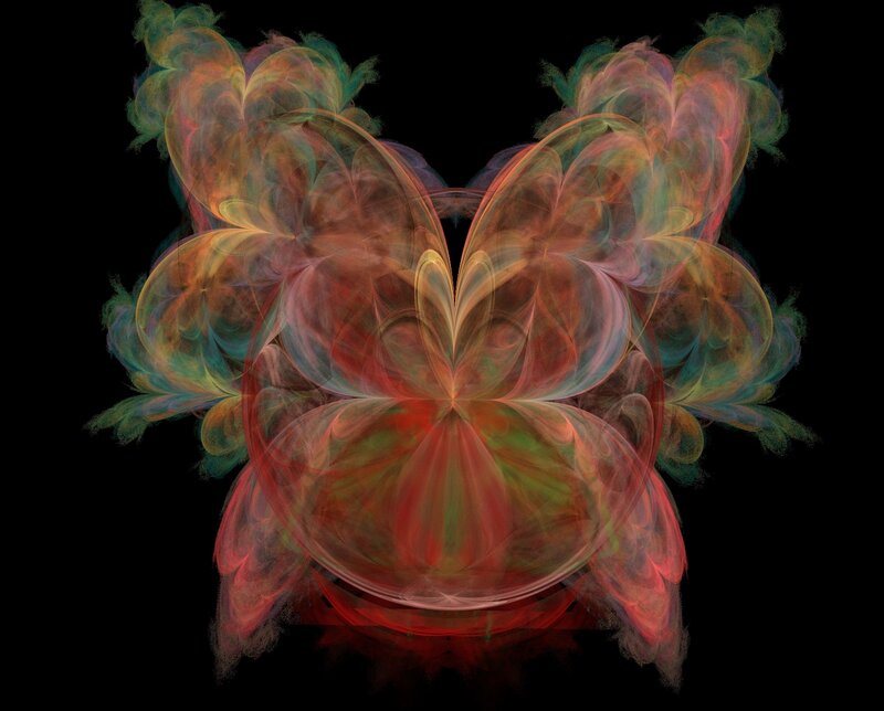 Colorful Fractal Pattern — Red, Ethereal