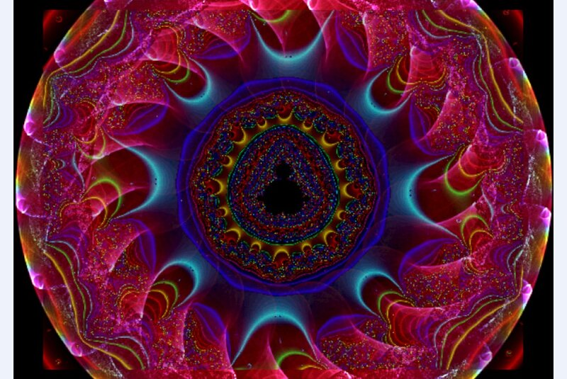 Colorful Fractal Pattern — Red, Hypnotic, Abstract, Circle