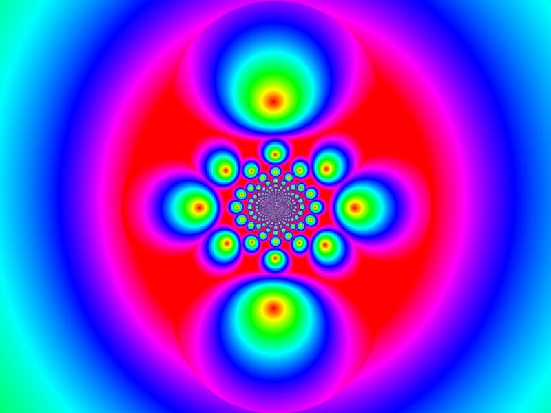 Colorful Fractal Pattern — Red, Hypnotic, Abstract, Circles, Spirals
