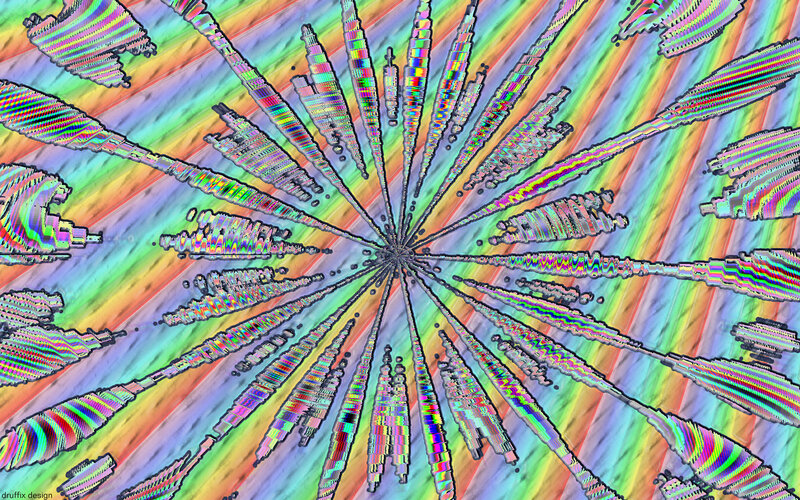 Colorful Fractal Pattern — Red, Hypnotic, Abstract, Radiating Lines