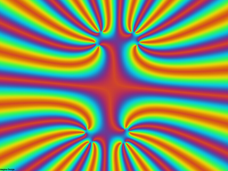 Colorful Fractal Pattern — Red, Hypnotic, Abstract, Radiating Lines, Vibrant Colors