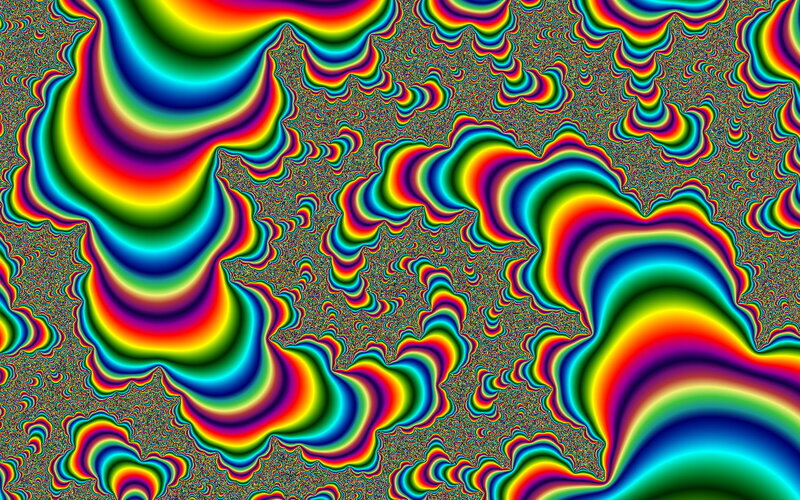 Colorful Fractal Pattern — Red, Hypnotic, Abstract, Rainbow Colors