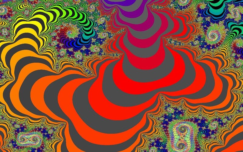 Colorful Fractal Pattern — Red, Hypnotic, Abstract, Spirals