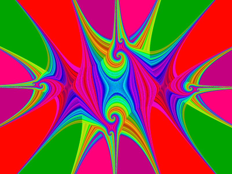 Colorful Fractal Pattern — Red, Hypnotic, Abstract, Swirls