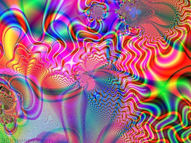 Colorful Fractal Pattern — Red, Hypnotic, Abstract, Waves