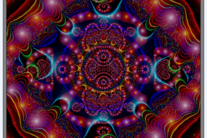 Colorful Fractal Pattern — Red, Hypnotic, Digital Art