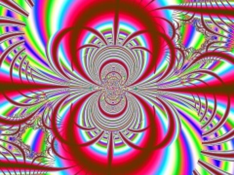Colorful Fractal Pattern — Red, Hypnotic