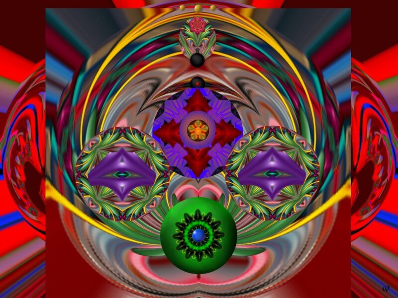 Colorful Fractal Pattern — Red