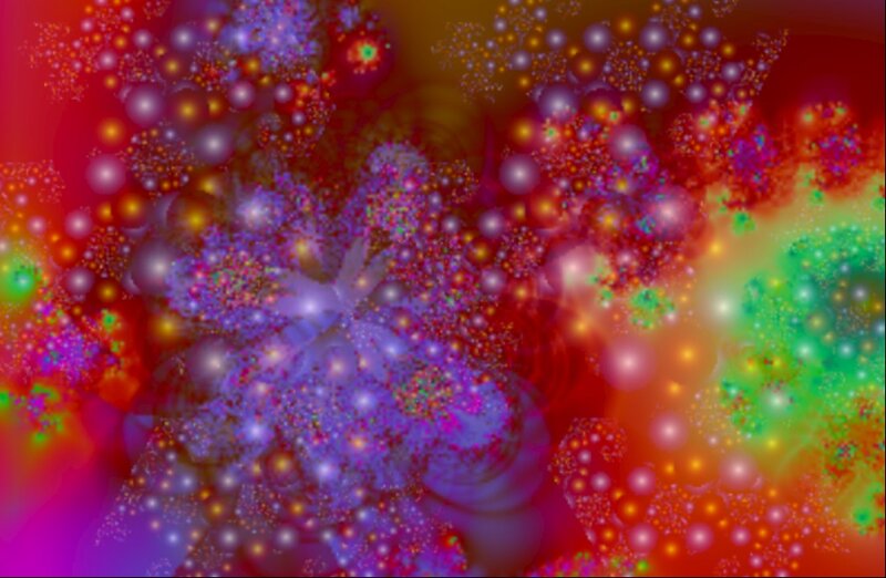 Colorful Fractal Pattern — Red, Vibrant, Abstract, Bubbles