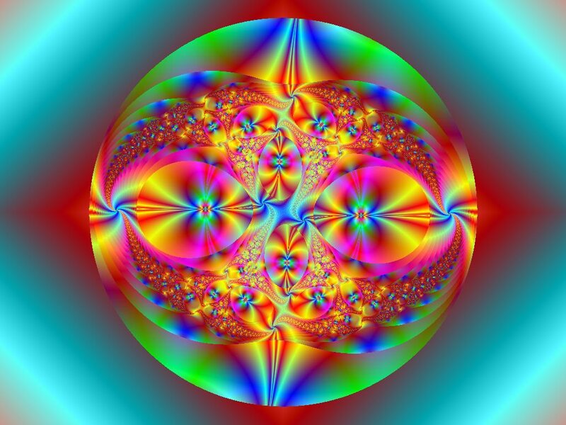 Colorful Fractal Pattern — Red, Vibrant, Abstract, Circle