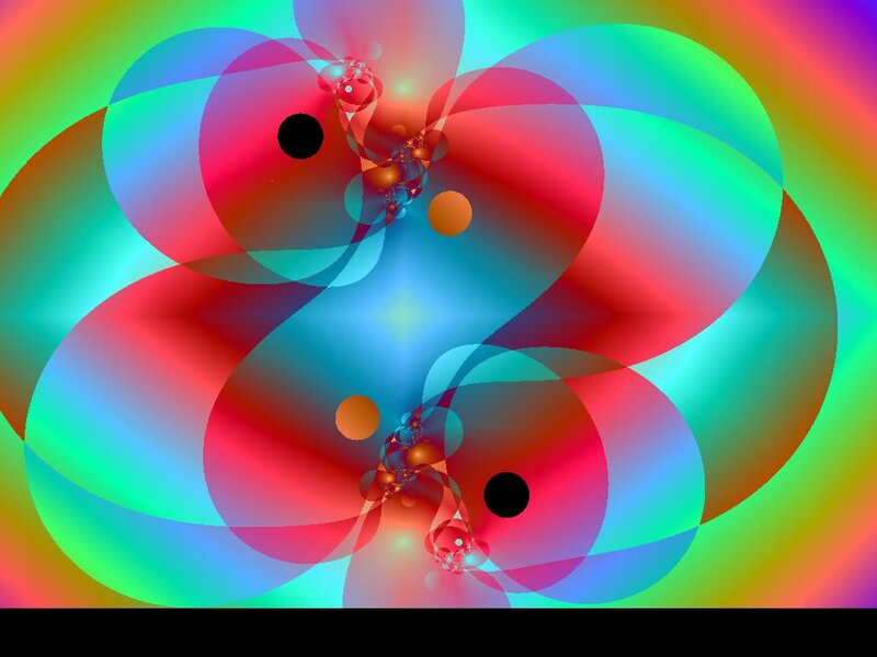 Colorful Fractal Pattern — Red, Vibrant, Abstract, Circles, Spheres