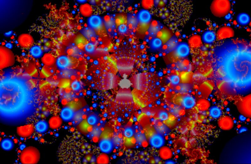 Colorful Fractal Pattern — Red, Vibrant, Abstract, Circles, Spiral