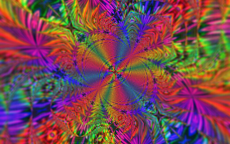 Colorful Fractal Pattern — Red, Vibrant, Abstract, Colors, Patterns, Spirals