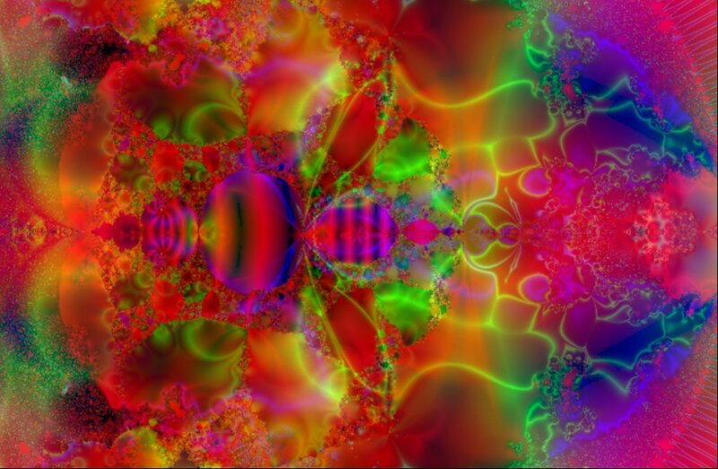 Colorful Fractal Pattern — Red, Vibrant, Abstract, Colors, Patterns