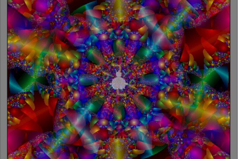 Colorful Fractal Pattern — Red, Vibrant, Abstract, Colors, Shapes, Patterns