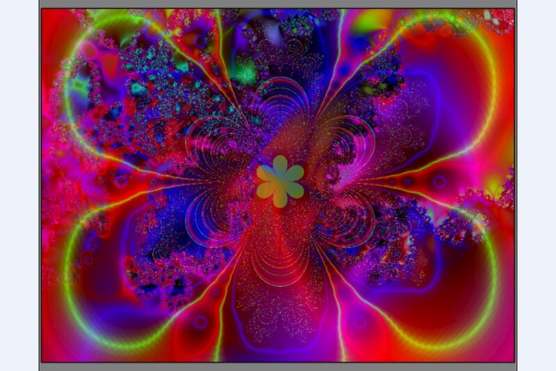 Colorful Fractal Pattern — Red, Vibrant, Abstract, Flower