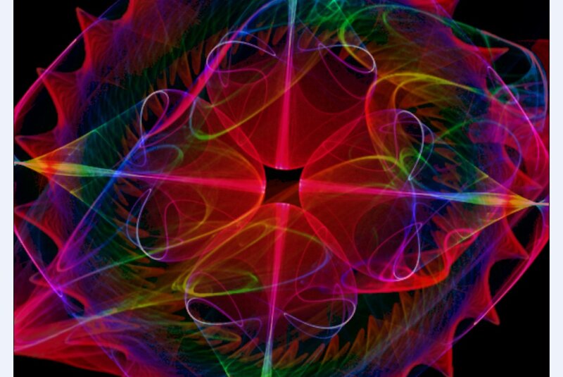 Colorful Fractal Pattern — Red, Vibrant, Abstract, Lines, Curves