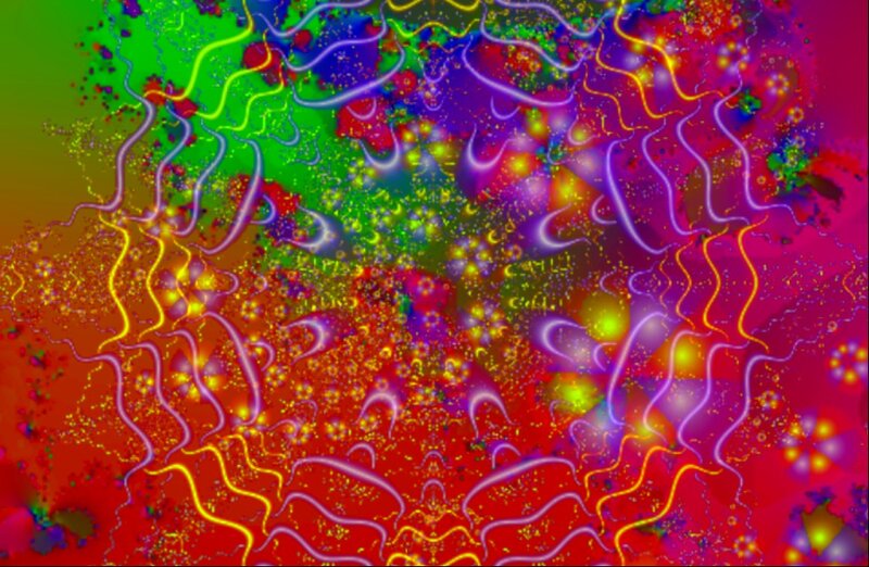 Colorful Fractal Pattern — Red, Vibrant, Abstract, Lines