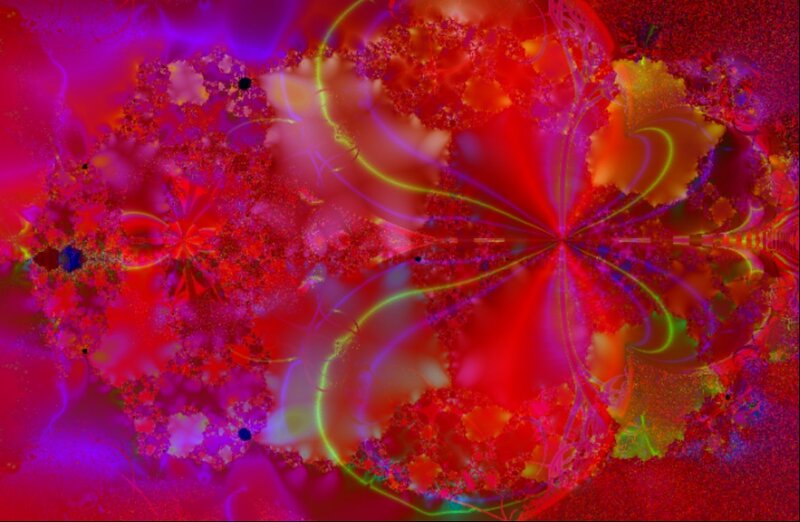 Colorful Fractal Pattern — Red, Vibrant, Abstract, Purple