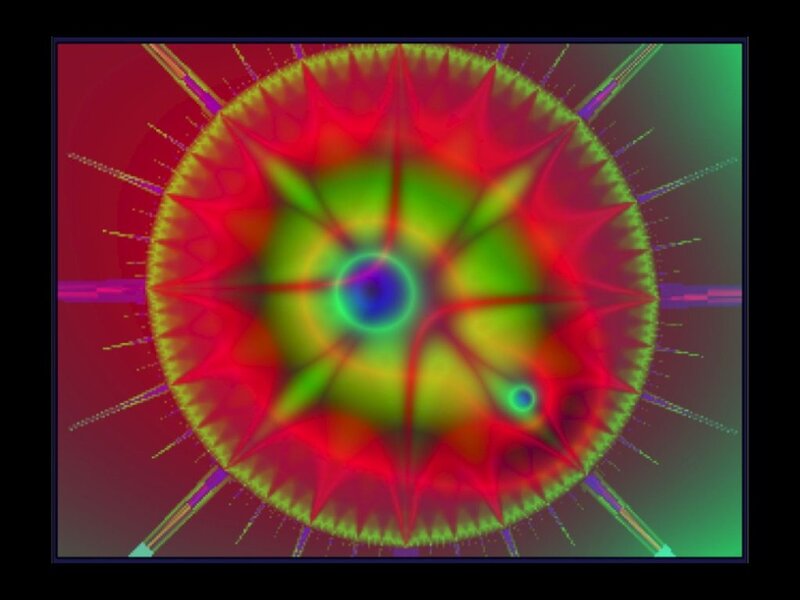 Colorful Fractal Pattern — Red, Vibrant, Abstract, Spikes