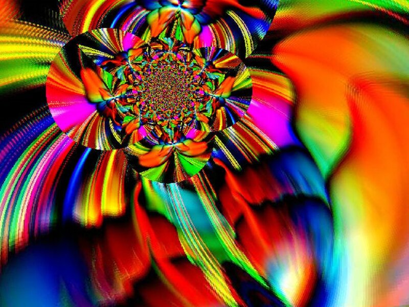 Colorful Fractal Pattern — Red, Vibrant, Abstract, Spiral, Colors, Patterns