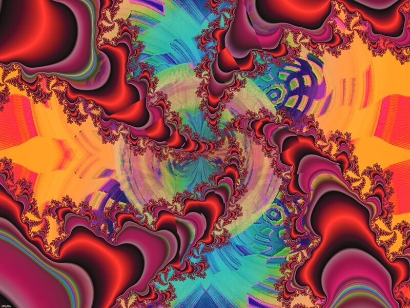 Colorful Fractal Pattern — Red, Vibrant, Abstract, Spirals, Colors, Patterns