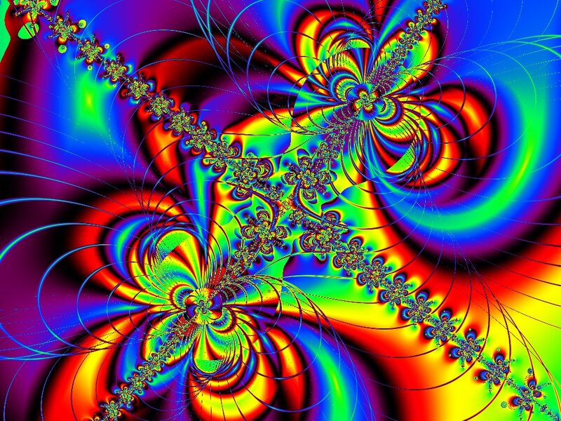 Colorful Fractal Pattern — Red, Vibrant, Abstract, Spirals, Colors
