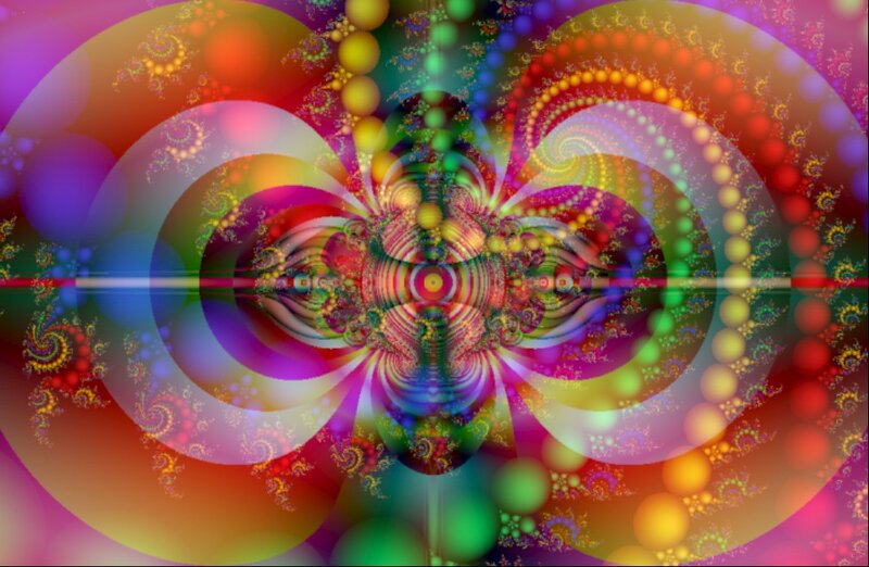 Colorful Fractal Pattern — Red, Vibrant, Abstract, Spirals