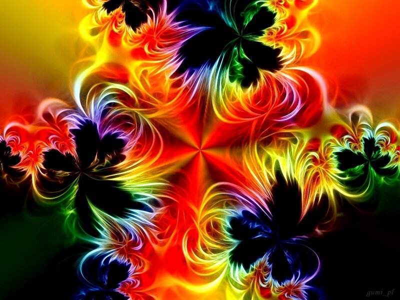 Colorful Fractal Pattern — Red, Vibrant, Abstract, Swirls, Colors