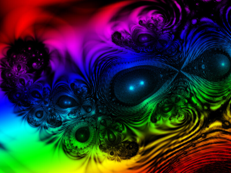 Colorful Fractal Pattern — Red, Vibrant, Abstract, Swirls