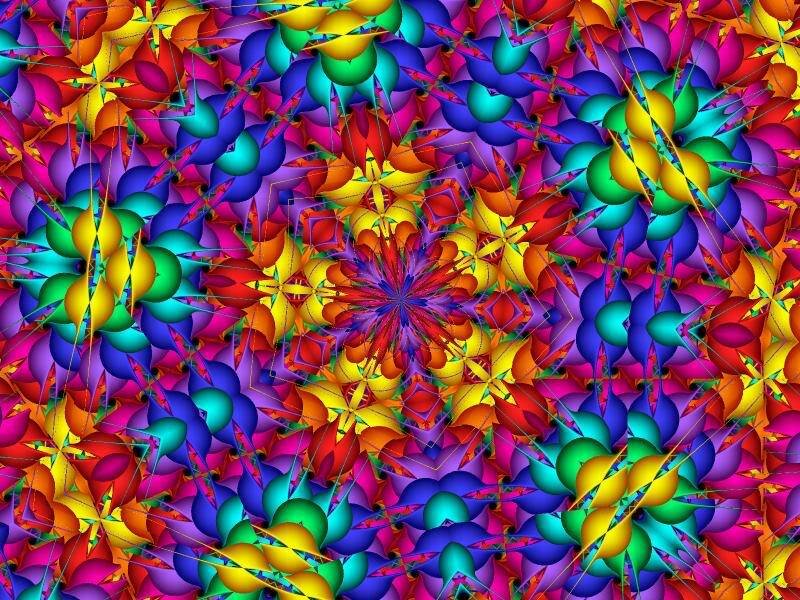 Colorful Fractal Pattern — Red, Vibrant, Abstract