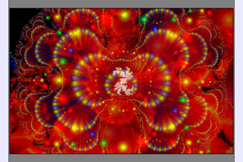Colorful Fractal Pattern — Red, Vibrant, Abstract, Yellow