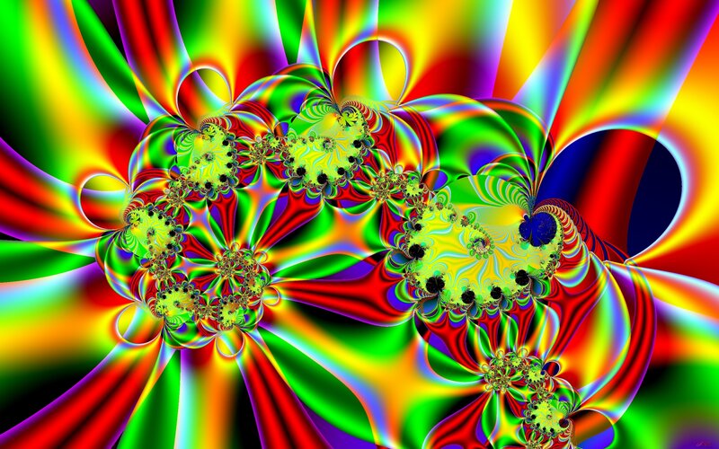 Colorful Fractal Pattern — Red, Vibrant, Digital Art, Spirals, Colors