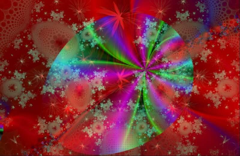 Colorful Fractal Pattern — Red, Vibrant, Digital Art, Stars