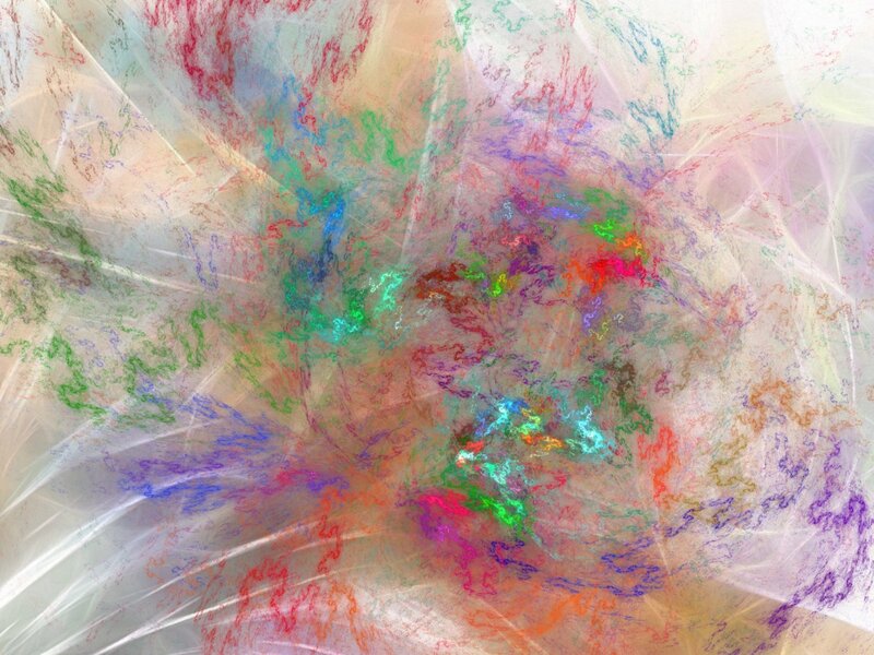 Colorful Fractal Pattern — White, Chaotic