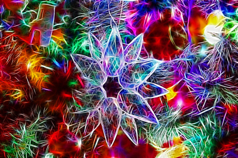 Colorful Fractal Pattern — White