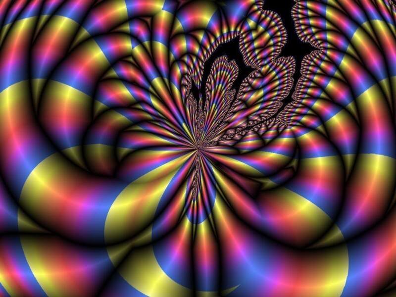 Colorful Fractal Pattern — Yellow, Hypnotic